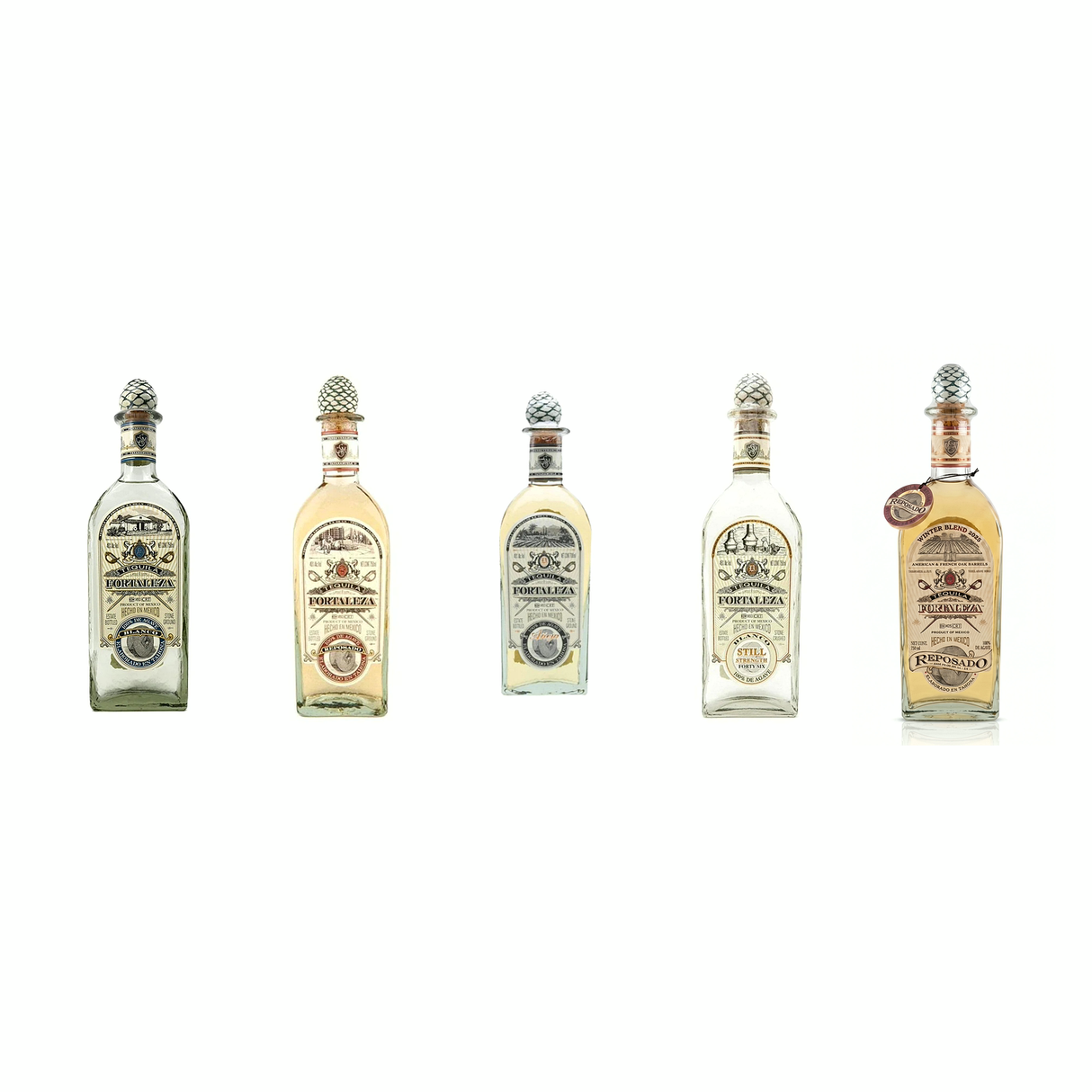 Fortaleza Tequila Bundle – Blanco, Reposado, Añejo, Still Strength & Winter Blend (5 × 750ml)
