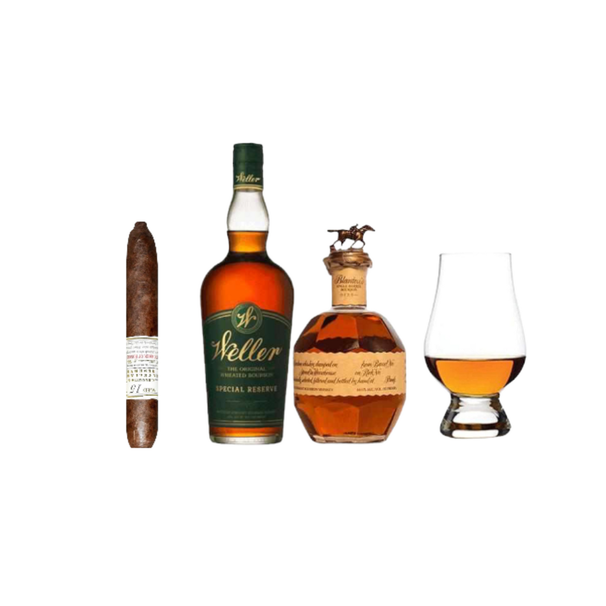 Blanton's and Weller Bourbon Whiskey Gift Set Bundle