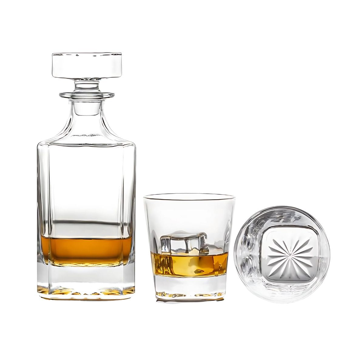 Engravable Whiskey Decanter Gift Set with 2 Glasses – 25oz Glass Decanter