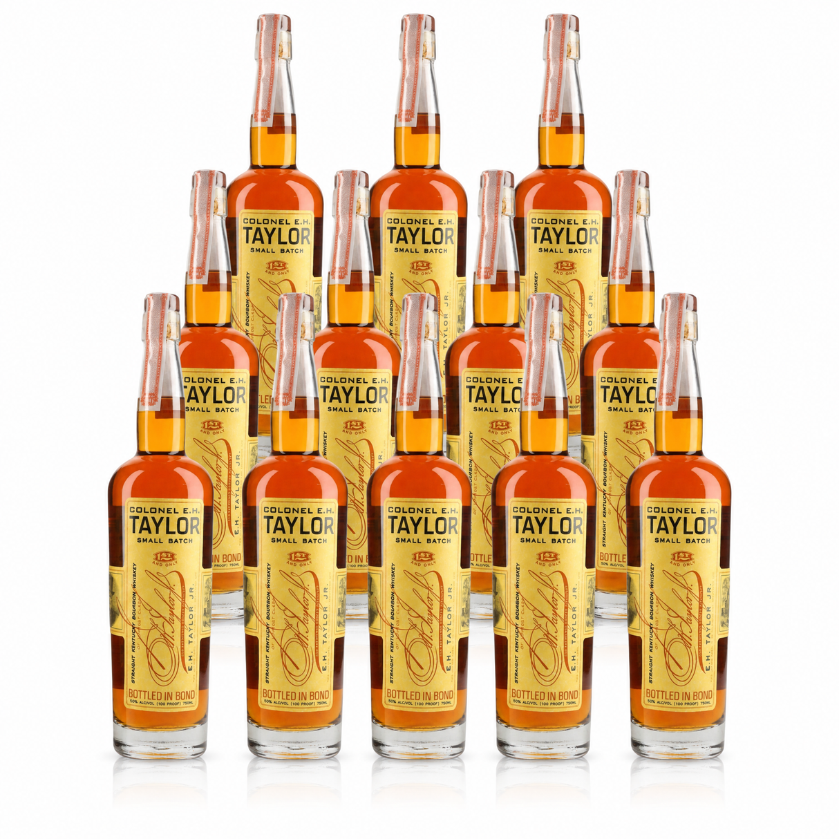 Colonel E.H. Taylor Small Batch Bourbon — twelve-bottle case, bottled-in-bond bourbon, 100 proof