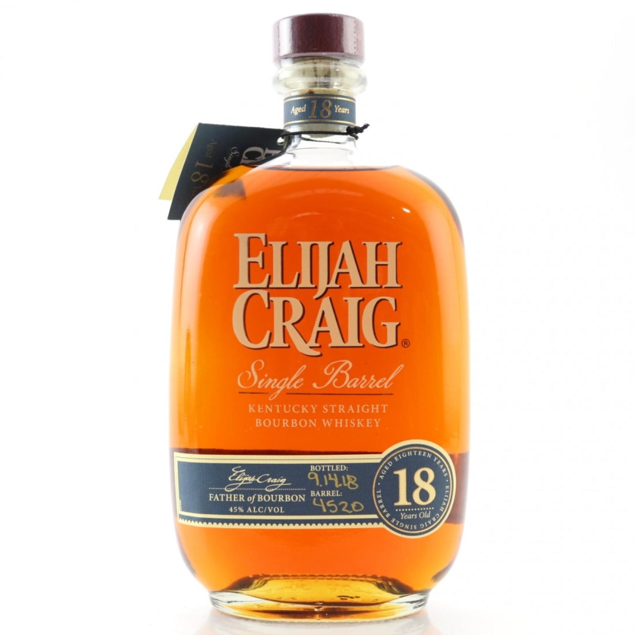 Elijah Craig 18 Year Old Single Barrel Bourbon Whiskey 750ml