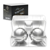 XXL Whiskey Chilling Balls - Set of 2 Stainless Steel Spheres with Freezer Tray (55mm)