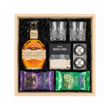 Blanton's Original Single Barrel Engravable Wooden Gift Crate - Bourbon, Old-Fashioned Glasses & Whiskey Stones