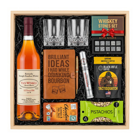 Pappy Van Winkle 12 Year Lot B Top Shelf Gift Crate - Bourbon, Glasses, Journal & More