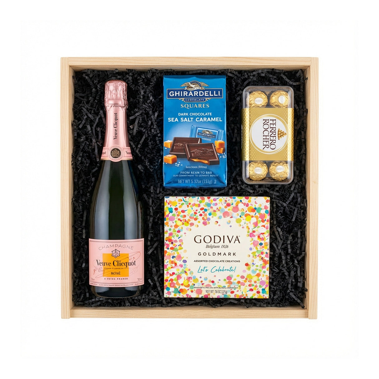 Veuve Clicquot Rosé Champagne & Chocolate Celebration Gift Crate