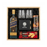 Johnnie Walker Blue Label Scotch Gift Crate - Whisky, Glasses, Whiskey Stones & Gourmet Treats