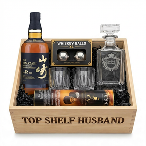Yamazaki 18 Year Single Malt – Japanese Whisky "Top Shelf Husband" Gift Crate