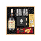 Glenfarclas 12 Year Sherry Cask Scotch Gift Crate - Whisky, Glasses, Whiskey Stones & Gourmet Treats