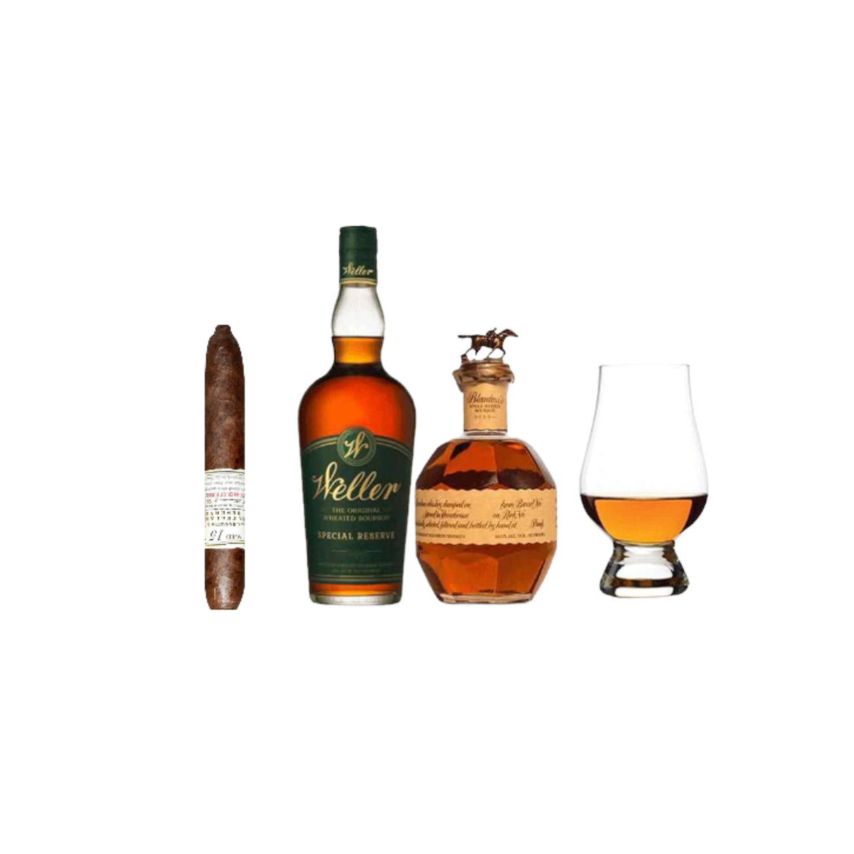 Blanton's and Weller Bourbon Whiskey Gift Set Bundle