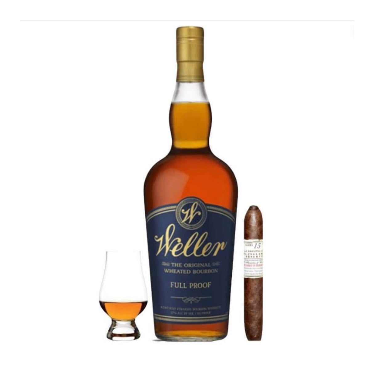 W.L. Weller Full Proof Bourbon Cigar & Glencairn Gift Set