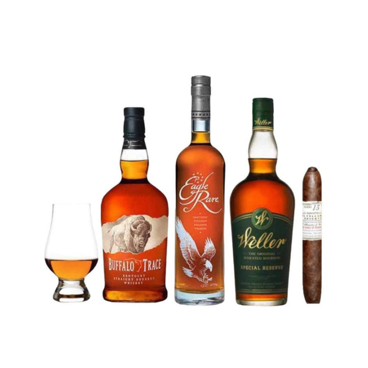 Drinker Combo Cigar & Glencairn Bourbon Whiskey Gift Set