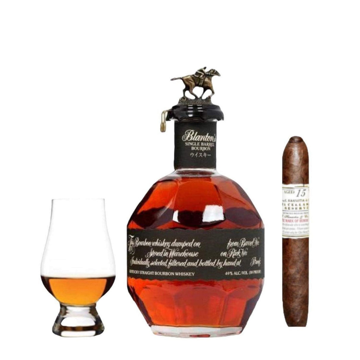 Blanton's Black Edition Bourbon Whiskey Gift Set with Cigar & Glencairn Glass