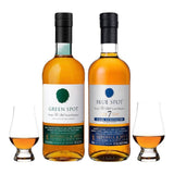 Green Spot & Blue Spot Irish Whiskey Gift Set with Glencairn Glasses 750ml
