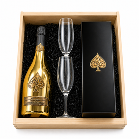 Armand de Brignac Ace of Spades Gold Champagne gift set with case glasses and wooden crate