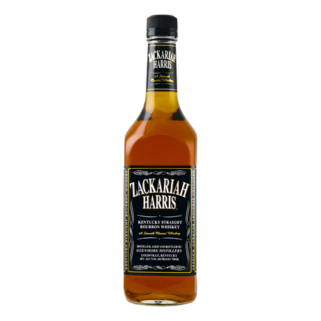 Lackariah Harris Kentucky Straight Bourbon Whiskey 750ml bourbon bottle with golden amber glass, black screw cap, and black label with white lettering and gold trim against a clean white background