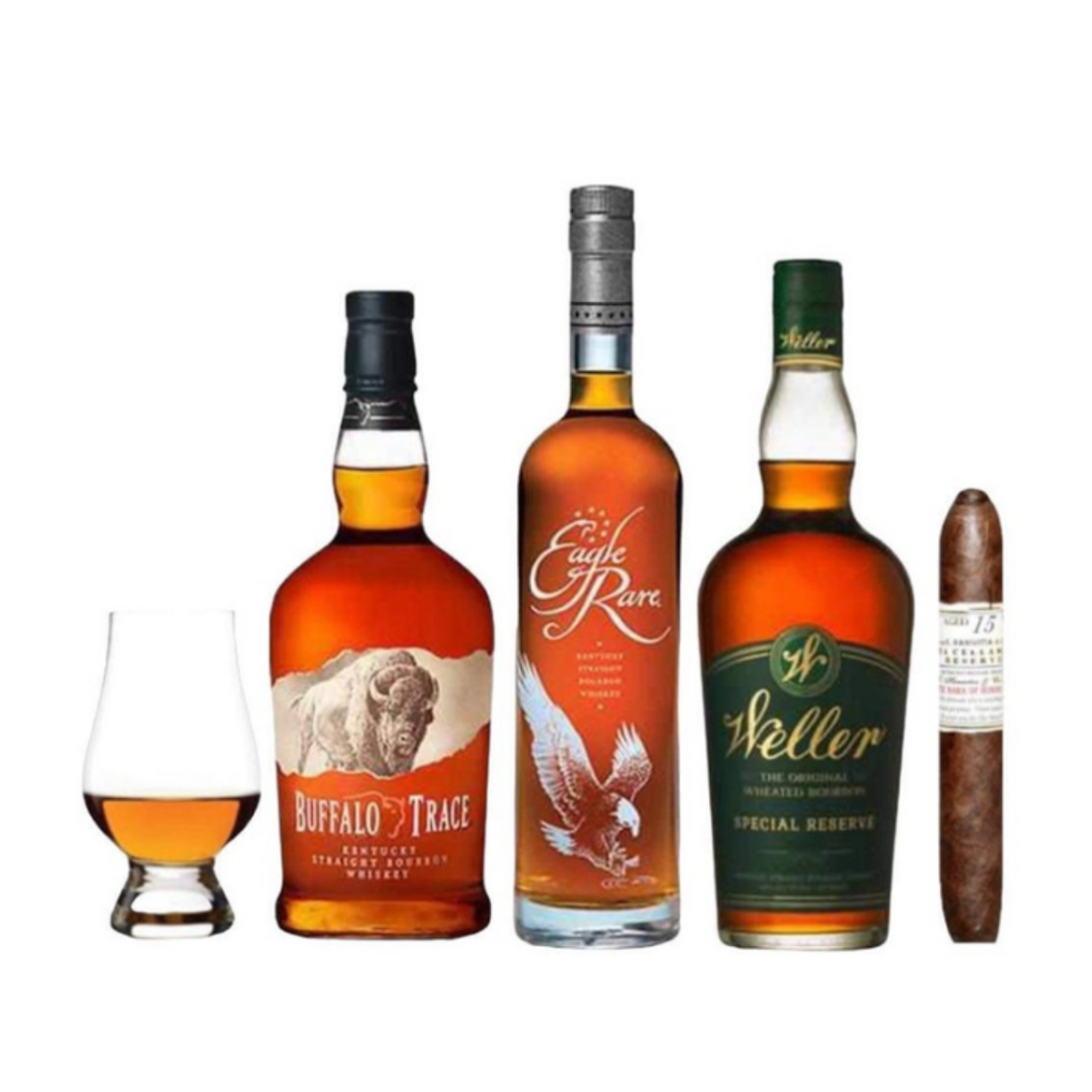 Drinker Combo Cigar & Glencairn Bourbon Whiskey Gift Set