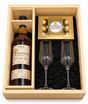 Fuenteseca Reserva 5 Year Extra Añejo tequila gift set with Ferrero Rocher glasses and wooden crate