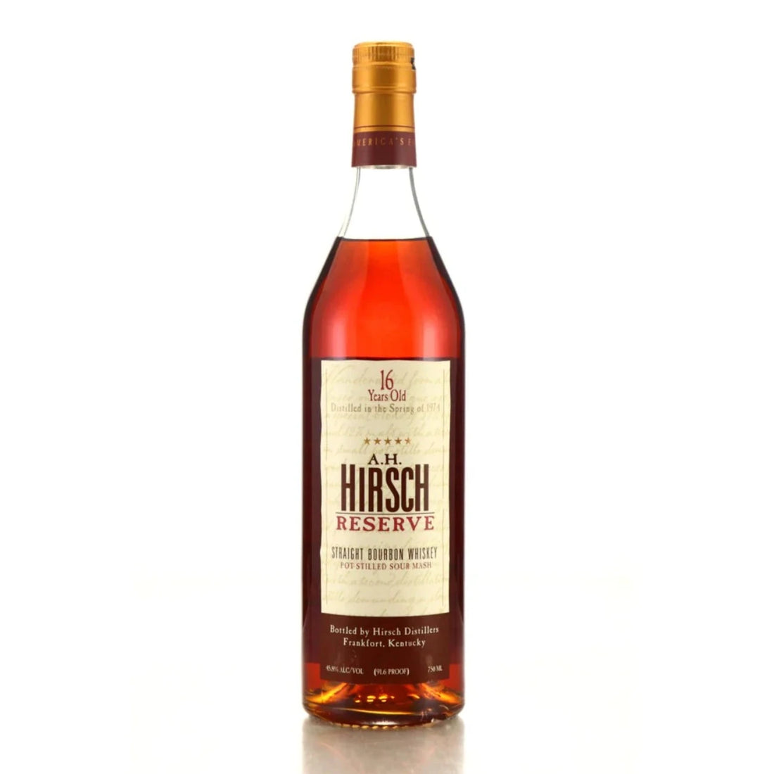 A. H. Hirsch 1974 16 Year Old Gold Foil Straight Bourbon Whiskey 750ml