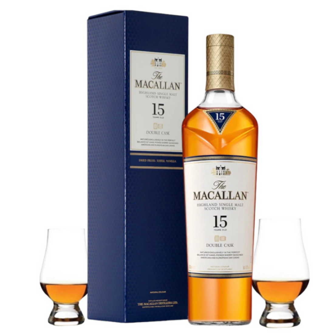 The Macallan 15 Year Double Oak Scotch Gift Set with Glencairn Glass