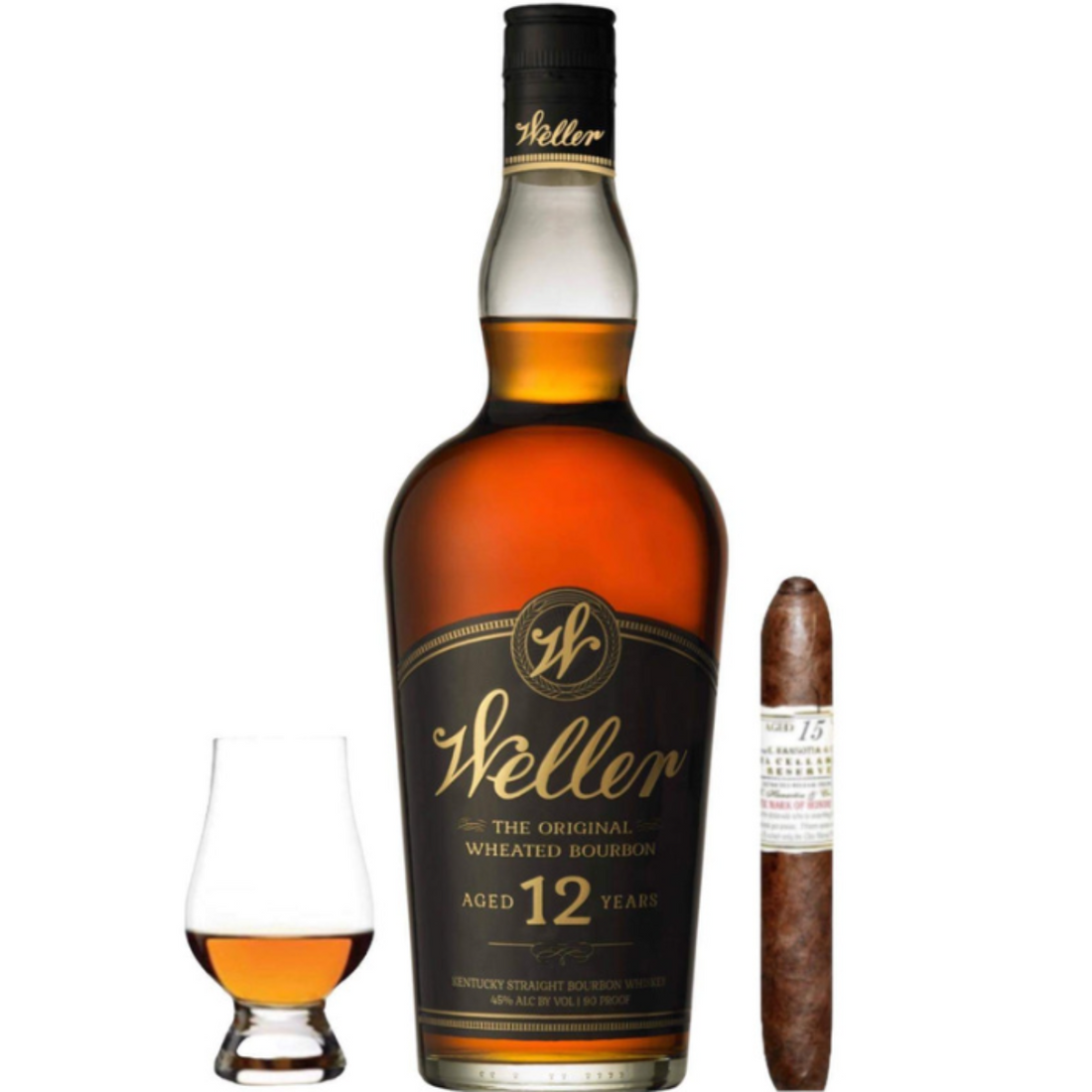 W.L. Weller 12 Year Bourbon Cigar &amp; Glencairn Gift Set
