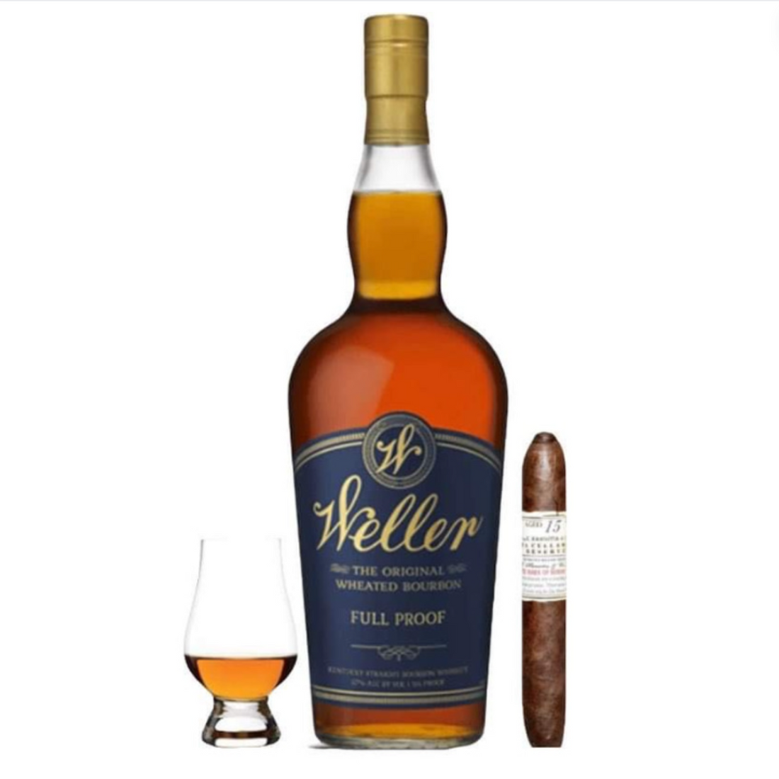 W.L. Weller Full Proof Bourbon Cigar &amp; Glencairn Gift Set