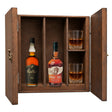Weller 12 Year & Buffalo Trace Kentucky Straight Bourbon in a wooden gift box with two crystal glasses on white