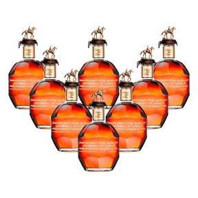 Blanton's Gold Edition Single Barrel Bourbon complete 8-bottle collector's set with B-L-A-N-T-O-N-S gold horse and jockey stoppers, 750ml bottles