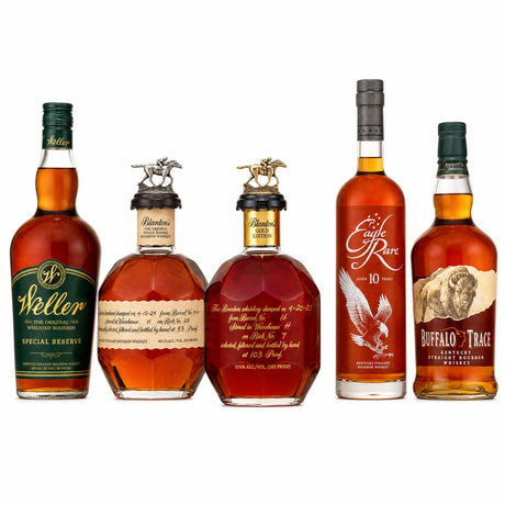 Blanton's Gold Blanton's Original Eagle Rare Weller Special Reserve Buffalo Trace five bottle bourbon collection