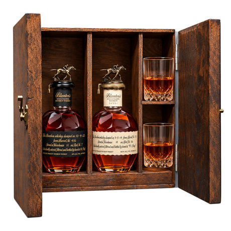 Blanton's Takara Black Edition & Takara Red Edition Gift Set with Wooden Box & 2 Glasses – 2 x 750ml (Japan Release)