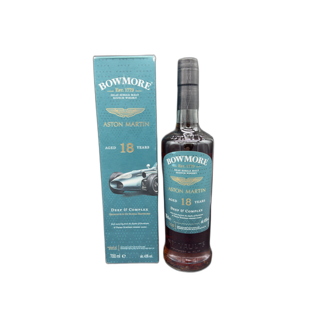 Bowmore Aston Martin 'Deep & Complex' 18 Year Islay Single Malt Scotch, 700ml — rich chocolate, peat smoke, dates
