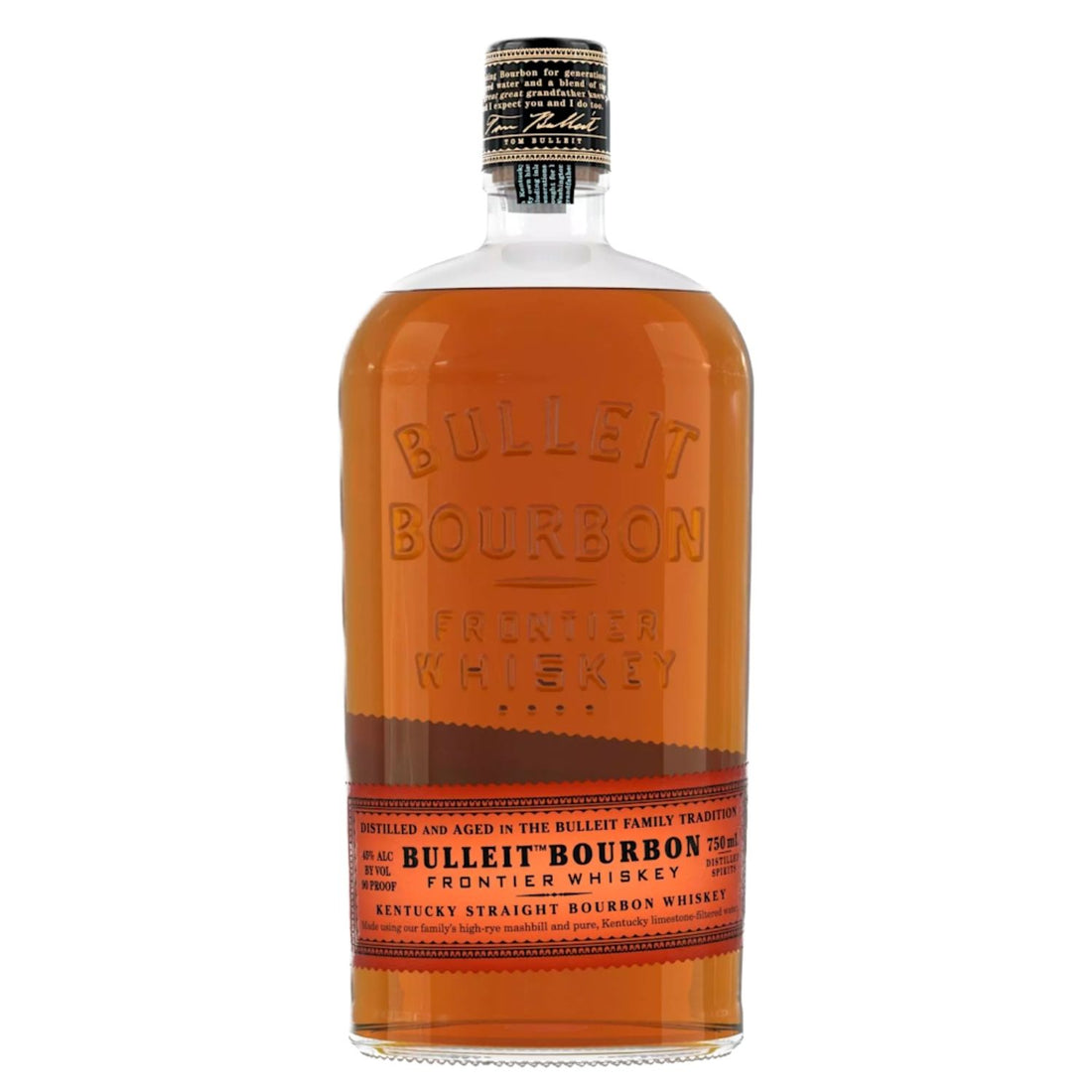 Bulleit Bourbon Frontier Whiskey 750ml – engravable premium Kentucky straight bourbon with high-rye mashbill, exclusive at Rare Bourbon Shop