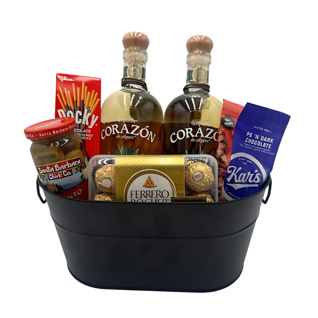 Corazón Reposado Tequila Gift Basket – Includes Blanton’s &amp; Weller Barrel Aged Editions 750ml