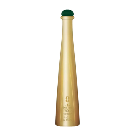 Tall gold Don Julio 1942 FIFA World Cup 2026 limited-edition tequila bottle with green cap; roasted agave, vanilla and oak.