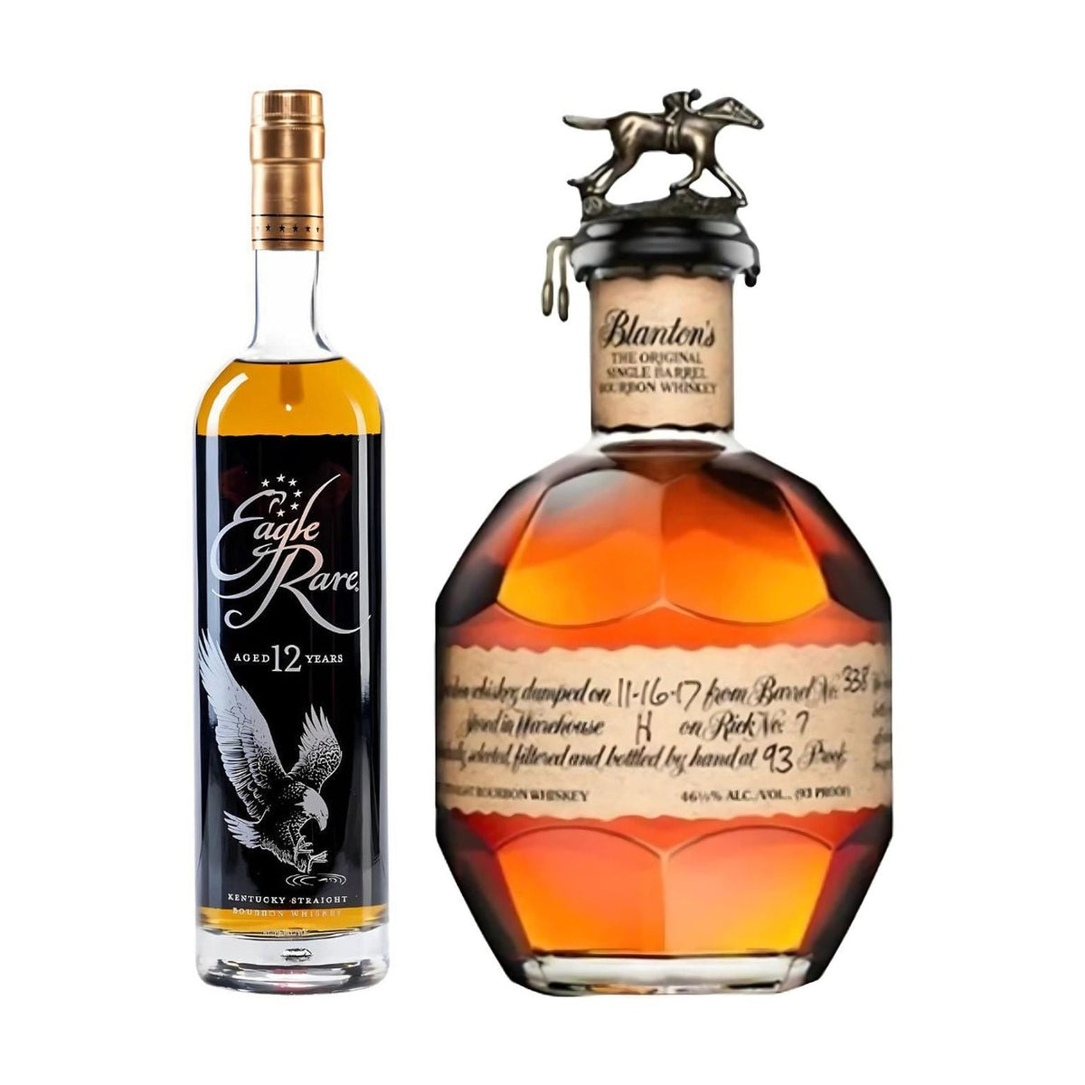Eagle Rare 12 Year & Blanton's Original Bourbon Gift Crate bottles included