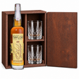 E.H. Taylor Single Barrel bourbon wooden gift set with 2 crystal glasses — rich oak spice finish 750ml.