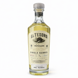 El Tesoro Reposado Single Barrel Tequila collector bottle front view on white background