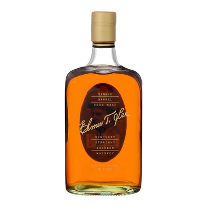 Elmer T. Lee Single Barrel Sour Mash Bourbon 750ml bottle on white background – collectible single barrel whiskey available at Rare Bourbon Shop