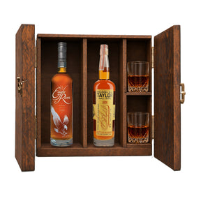Eagle Rare 10 Year & E.H. Taylor Small Batch Gift Set with Wooden Box & 2 Crystal Glasses – 2 x 750ml