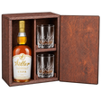 W.L. Weller C.Y.P.B. bourbon wooden gift box with two crystal glasses
