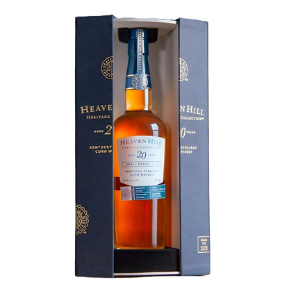 Heaven Hill Heritage Collection 20 Year Kentucky Straight Corn Whiskey 750ml bottle at 115 proof, distilled by Master Distiller Parker Beam in 2002, limited edition 2023 release from Bardstown, Kentucky