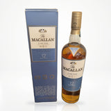 The Macallan Fine Oak 12 Year triple cask single malt Scotch whisky  sweet malt taste 700ml with box on white studio background