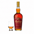 W.L. Weller Antique 107 bourbon bottle with Glencairn glass