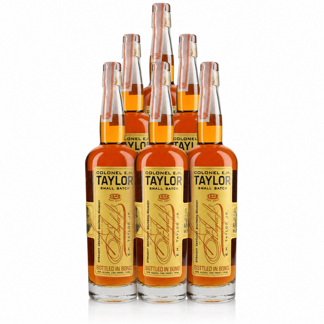 Colonel E.H. Taylor Small Batch Bourbon — six-bottle case, bottled-in-bond bourbon, 100 proof