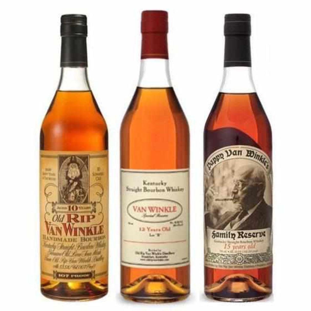 Pappy Van Winkle Starter Pack – 10yr, 12yr Lot B & 15yr Collection (3 Bottles 750ml)