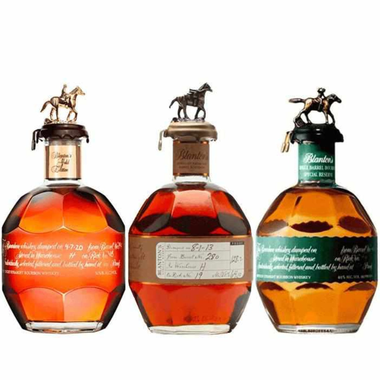 Blanton's 3 Bottle Collector’s Bundle – Gold Edition, Straight From The Barrel & Special Reserve
