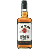Jim Beam Kentucky Straight Bourbon Whiskey 750ml bottle with white label and red seal.