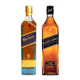Johnnie Walker Black Label & Blue Label Scotch Whisky Bundle - 2 x 750ml