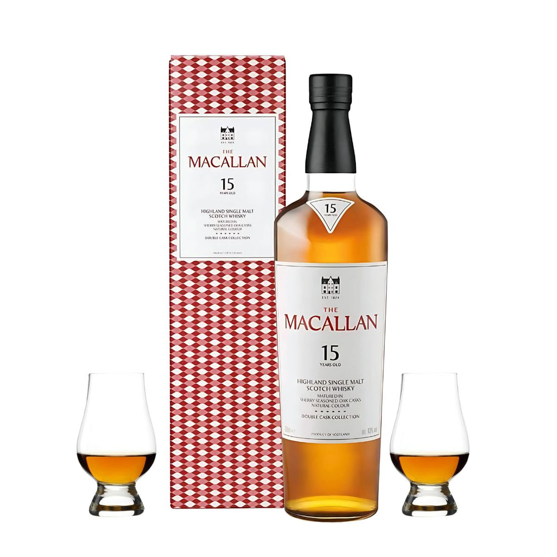 The Macallan 15 Year Double Oak Scotch Gift Set with Glencairn Glass