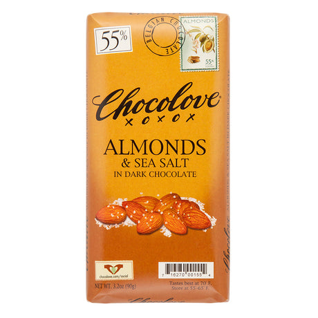 Chocolove Almonds & Sea Salt in Dark Chocolate Bar — 3.2 oz