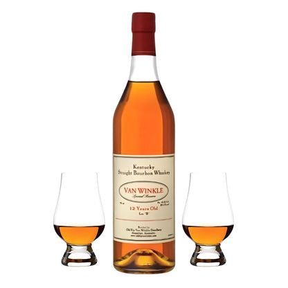 Pappy Van Winkle Special Reserve 12 Year Lot B Bourbon Whiskey Gift Set with 2 Glencairn Glasses 750ml – collector’s edition from Rare Bourbon Shop